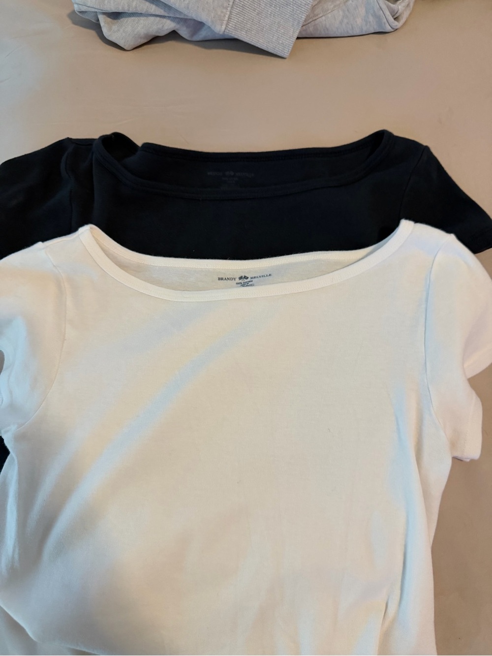 Brandy Melville Black & White Scoop Neck Tee Pair